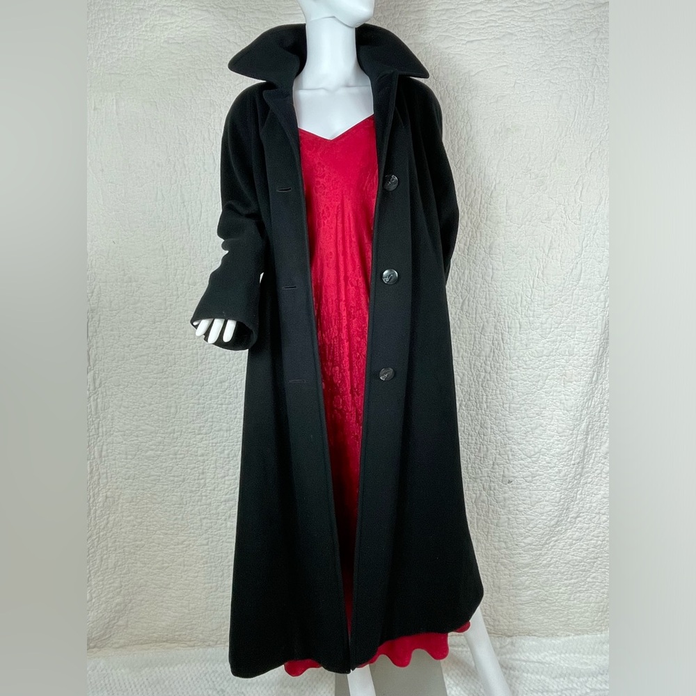 🔥Vintage Luxe Regency Cashmere Classic Single Breasted Long Black Coat